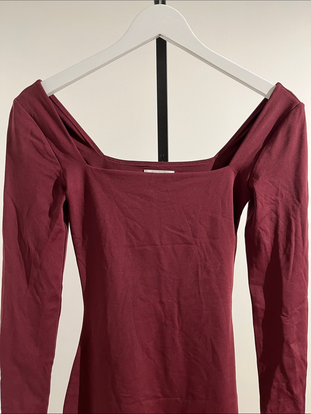 Aritzia Contour Long Sleeve Dress - Burgundy - Picture 2 of 6